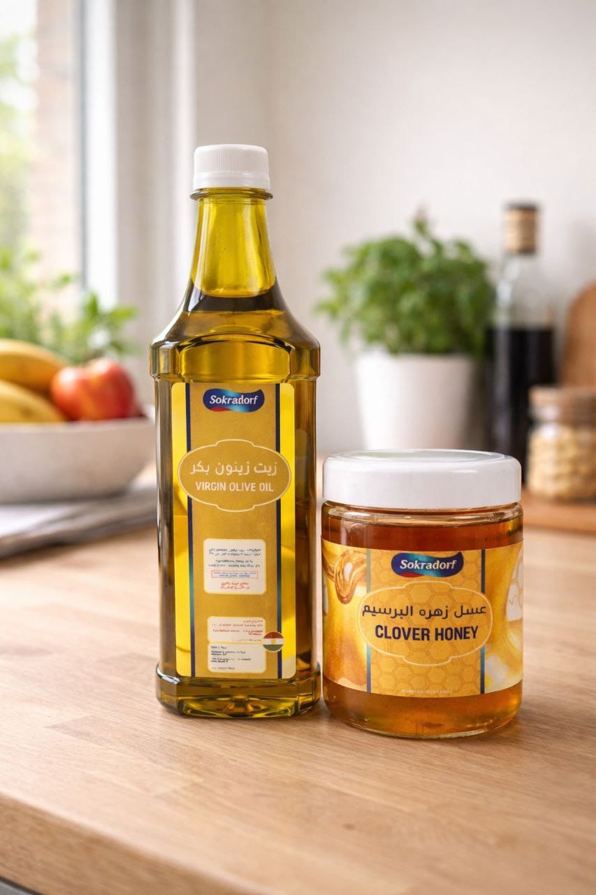 virgin olive oil + clover honey
